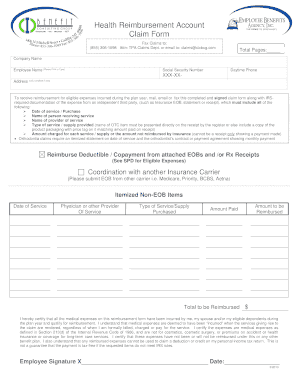 Health Reimbursement Account Claim Form