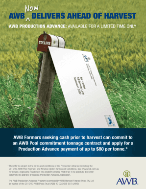 AWB Production Advance Application