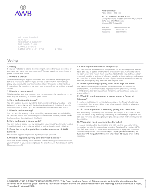 AWB Limited Proxy Form