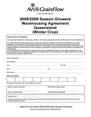 AWB GrainFlow Storage Agreement