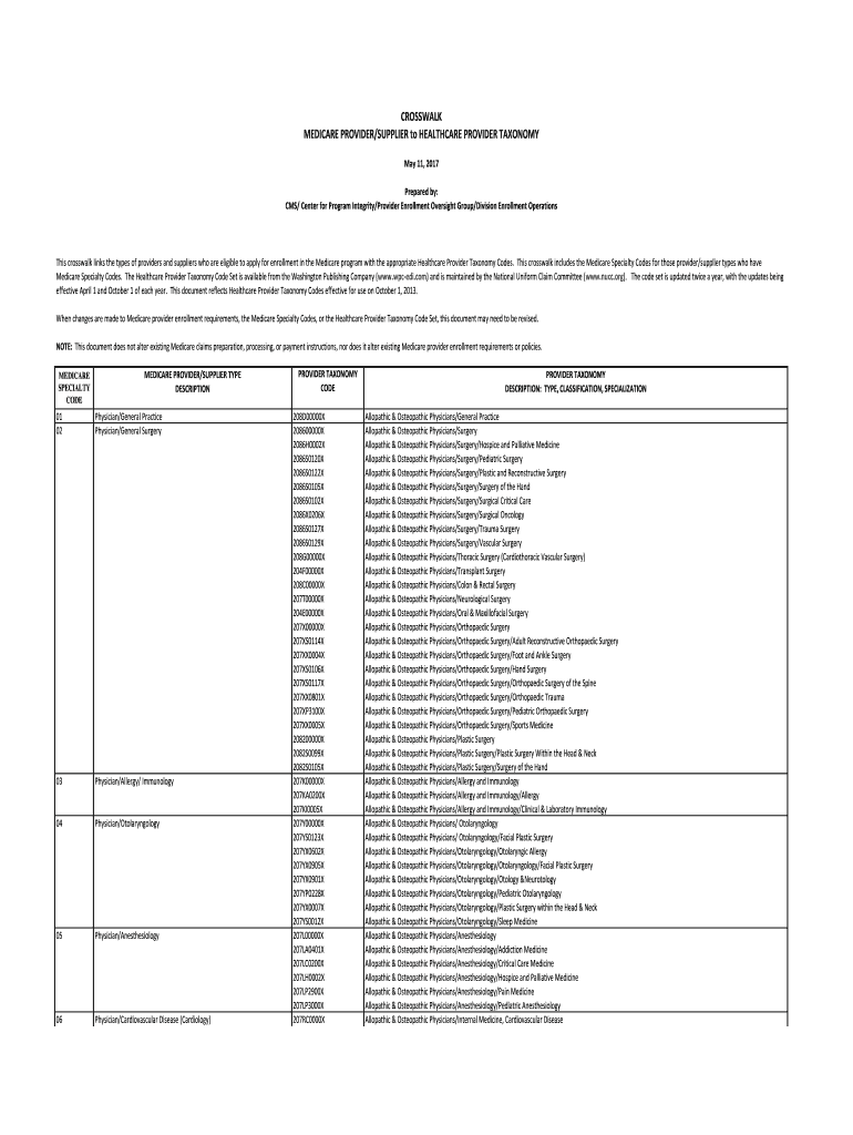 Fillable Online CROSSWALK Fax Email Print - pdfFiller