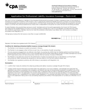 Application for Professional Liability Insurance Coverage