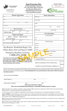 Auto Knight Total Protection Plus Agreement