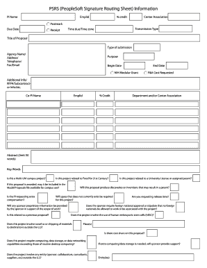 PeopleSoft Signature Routing Sheet