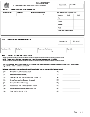 St. Kitts and Nevis Unincorporated Business Tax Form