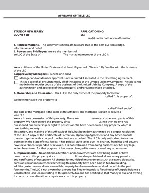 Affidavit of Title for LLC