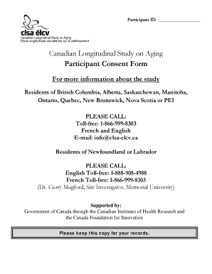 Canadian Longitudinal Study on Aging Participant Consent Form