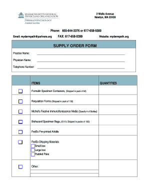 Supply Order Form