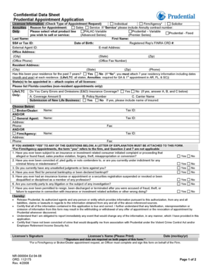 Prudential Appointment Application