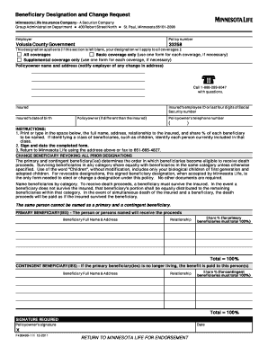 Beneficiary Designation and Change Request