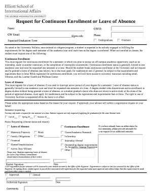 Continuous Enrollment or Leave of Absence Request