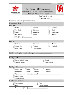 Hurricane Ike Assessment Form