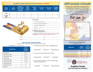 2009 Insulate Colorado Homeowner Rebate Request Form