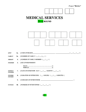Russia Medical Services Survey Form