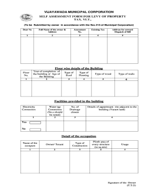 Vijayawada Property Tax Self Assessment Form