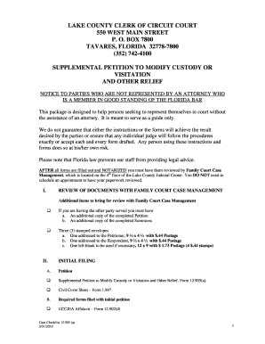 Supplemental Petition to Modify Custody or Visitation