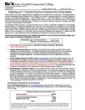 F-1 International Student Admission Application