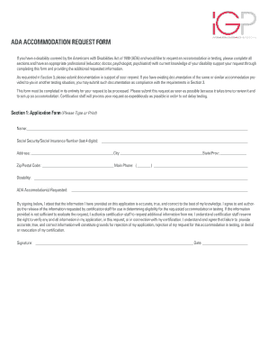 ADA Accommodation Request Form