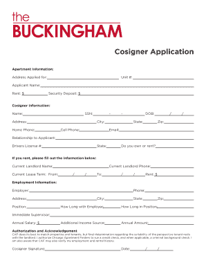 Cosigner Application Form