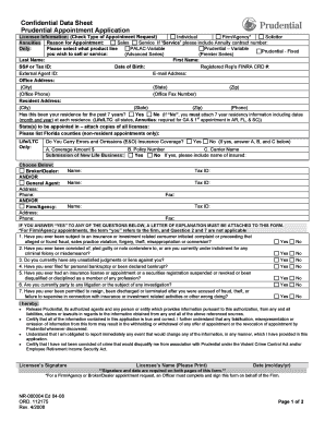 Prudential Appointment Application