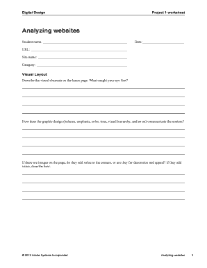 Digital Design Project 1 Worksheet