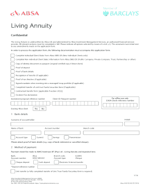 Living Annuity Application Form