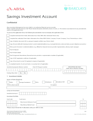 Absa Savings Investment Account Application