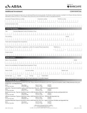 Absa Investment Application Form