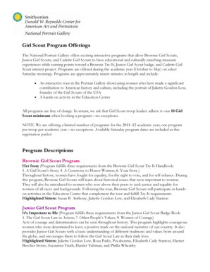 Girl Scout Program Registration Form