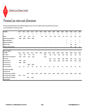 Fillable Online Personal tax rates and allowances Fax Email Print ...