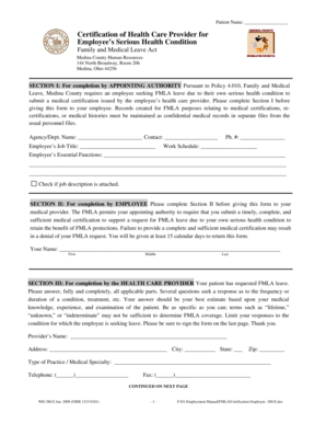 FMLA Certification of Health Care Provider