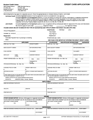 Brokaw Credit Union Credit Card Application