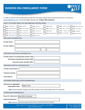 Emdeon ERA Enrollment Form