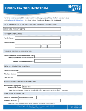 Maryland Physicians Care ERA Enrollment Form