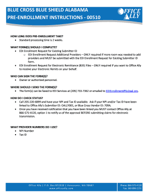 Blue Cross Blue Shield Alabama EDI Enrollment Form