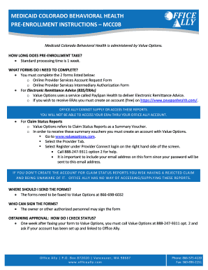 Colorado Medicaid Behavioral Health Provider Enrollment Form