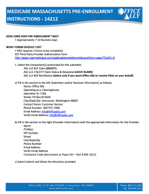 Medicare Massachusetts Pre-Enrollment Form