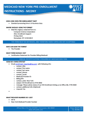 New York Medicaid Provider Certification Statement