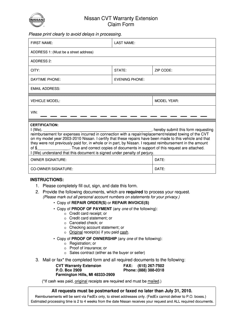 nissan cvt warranty vin check Preview on Page 1.