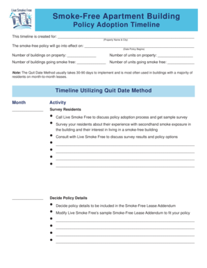 Smoke-Free Apartment Building Policy Adoption Timeline