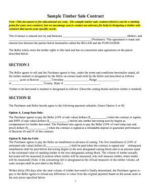 Timber Sale Contract Template