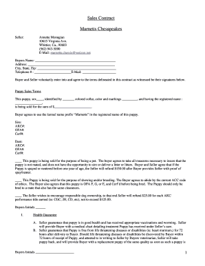 Puppy Sales Contract