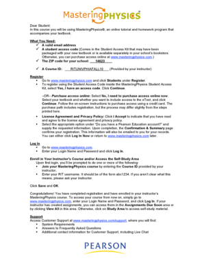 MasteringPhysics Student Registration Form