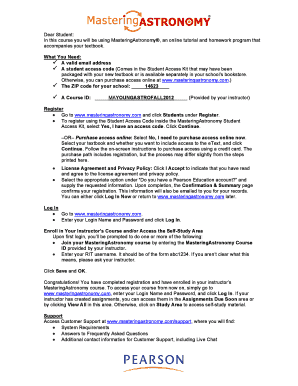 MasteringAstronomy Student Registration Form