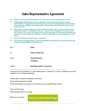 Sales Representative Agreement
