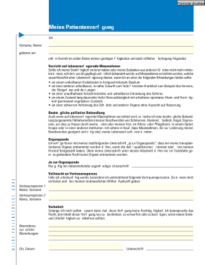 Meine Patientenverfügung
