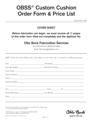 OBSS Custom Cushion Order Form