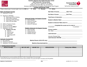 AHA Community Training Center Course Reporting Form