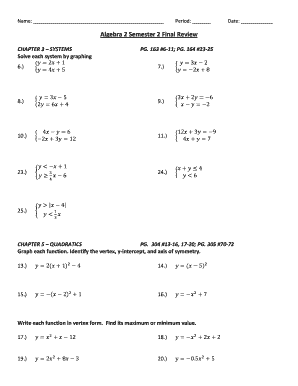 Algebra 2 Semester 2 Final Review
