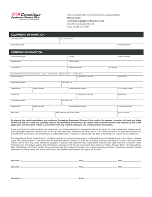 Equipment Finance Credit Application